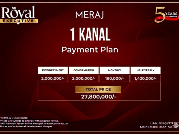 1 Kanal plot for sale in meraj housing sialkot